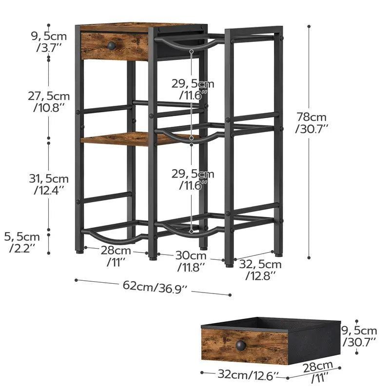 Three-tier water bottle rack