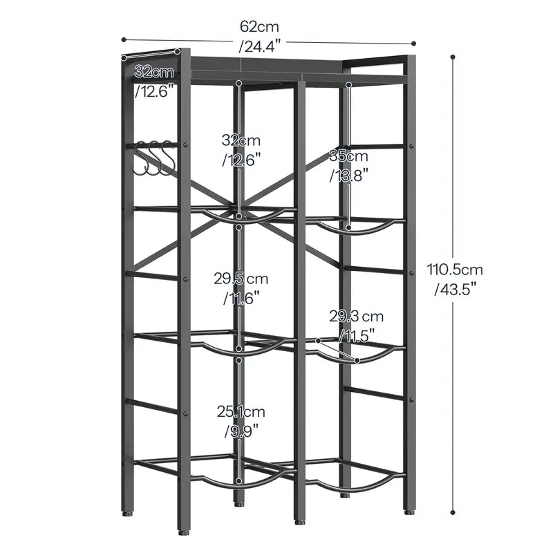 Three-tier water bottle rack