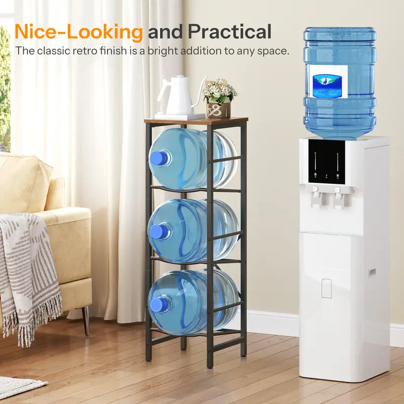 Three-tier water bottle rack